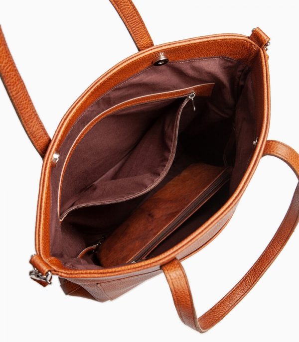 pocket shopper ginger brown inside